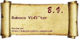 Babocs Viátor névjegykártya